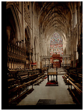 England. Yorkshire. York. The Minster, Choir East.  Vintage Photochrome by P.Z picture