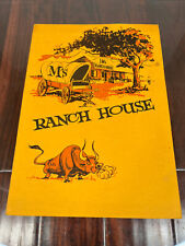 Rare Vintage Hawaii M's Ranch House Honolulu Restaurant Menu 1960's picture