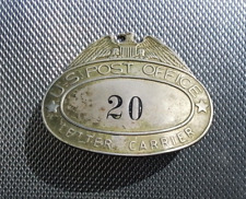 Vintage U.S. Post Office LETTER CARRIER BADGE No. 20 ~Eagle on 2.5