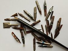 VTG  DIP PEN + NIBS LOT incl some rare wider CALLIGRAPHY Drawing Art picture