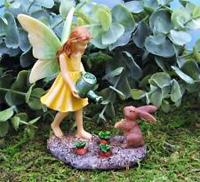 Miniature Dollhouse Fairy Garden Gardening Fairy w/ Bunny  - Buy 3 Save $5 picture