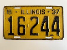 1937 Illinois License Plate Small Type Shorty 5 Digit All Original picture