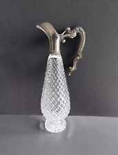 Vintage Leonard Crystal Diamond Pattern and Silver Plated Decanter picture