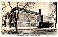 Antique RPPC Real  Photo Postcard 1937 Ft. Scott, Kansas KS. Senior High School picture