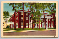 Vintage Postcard ME Houlton Northland Hotel Street View Linen ~10647 picture