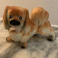 Pekingese Ceramic Or Porcelain Dog With Fabric Bow picture