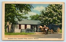 Postcard Blacksmith Shop, Greenfield Village, Dearborn MI horse carriage H94 picture