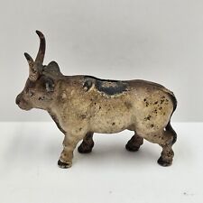 Antique VTG Cast Iron Steer Bull Longhorn Penny Bank As Found Original Patina picture