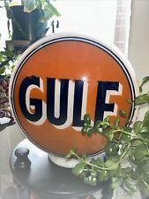 Vintage Gulf Globe Two Sided Glass Gulf Plates picture