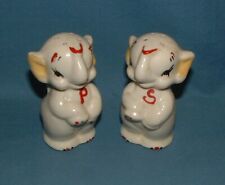 VINTAGE ELEPHANT SALT & PEPPER SHAKERS - UNMARKED - USED picture