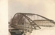 Postcard RPPC Michigan MI Constantine Cool Bridge Real Photo Interesting Sign picture