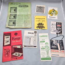 Vintage Mixed Lot Appliance & Camping User Service Manuals GE Coleman Warranty picture