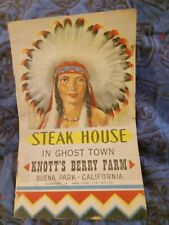 Vintage Knotts Berry Farm Souvenir Steak House Restaurant Menu picture
