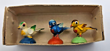 Rare Vintage Erzgebirge 3 German Carved Wood Birds in Box picture