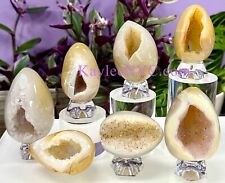 Wholesale Lot 7-8 Pcs Natural Druzy Agate Egg Crystal Healing Energy picture