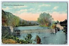 Gainesville Texas TX Postcard Elm Creek Dam Trees Highway Scene 1911 Antique picture