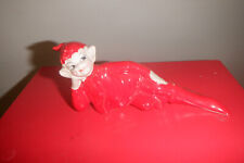 VINTAGE ART POTTERY RED ELF PIXIE LAY DOWN CUTE FIGURINE picture