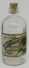Vintage Clear Glass Giant Sunflower Seeds, Bottle with Cork Stopper. picture