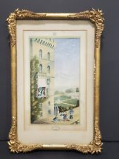 Original Antique Color BLock Print - LeBlond & Co - Scene Windsor Castle Royal picture