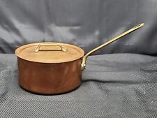 WILLIAMS SONOMA 7” 2.3 Qt Copper Sauce Pan w/ Lid Made in FRANCE picture
