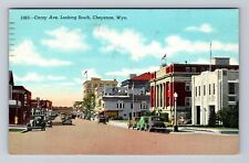Cheyenne WY-Wyoming, Carey Ave Looking South, Hotel Vintage c1946 Postcard picture