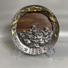 Vintage 1988 Michael Ricker Pewter Christmas Plate Angels Singing picture