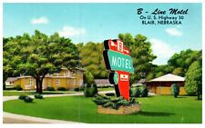 B-Line Motel Blair, NE Nebraska Hotel Motel Advertising Vintage 1950s Postcard picture
