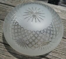 Large Vintage Frosted Glass Etched Pattern Light Shade NO HOLES picture