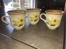 Vintage Mikasa Garden Club Fresh Floral Coffee Mugs Set Of 3 picture