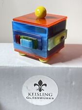 Mark Lewanski Art Stained Glass Trinket Box 2012 Mosaic Abstract Glass Box Guy picture