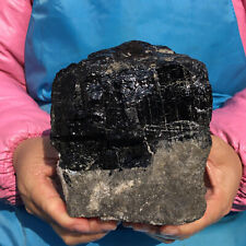 5.56LB Natural black tourmaline Crystal gemstone rough mineral specimen picture