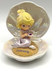 Precious Moments by Enesco February Amethyst Mermaid Girl Pearl Shell Figurine picture
