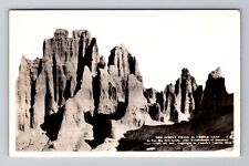 Badlands SD-South Dakota RPPC, Sphinx Twins, Castle Land, Vintage c1939 Postcard picture