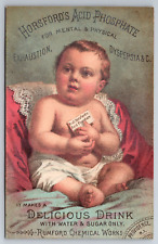 1890s Victorian Trade Card Horseford's Acid Phosphate Quack Medicine Baby ~7892 picture