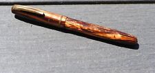 Vtg WASP Addapoint Fountain Pen Brown  Pearl Gold Lever Filled Untested 232 fine picture