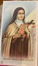 ANTIQUE  Italian Holy Card~St. Therese Lisieux~LIKE A PAINTING picture