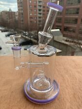 8.5'' Beautiful and Heavy Glass Water Pipe Bong Bubbler Hookah With Glass Bowl picture