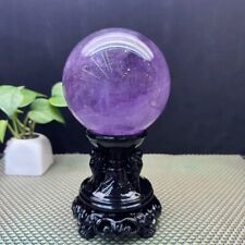 3.59LB Top Natural Amethyst crystal Ball Quartz Crystal Sphere Reiki+stand picture