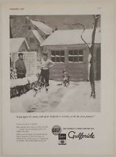 1945 Print Ad Gulf Gulfpride Motor Oil Dad & Son Snow Shovel Driveway Garage picture