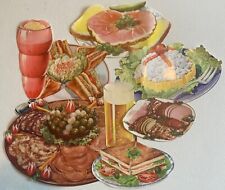 Vintage Lot of 6 Diner Signs Paper Die-Cuts w/Beer & BLT Plate. c-1953 L-1 picture