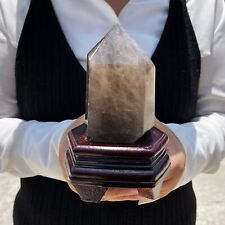 ALL 1.88LB Natural Smoky Quartz Obelisk Crystal Wand Point Healing TQS9312 picture