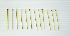 Lot of 12 Chandlier Prisms Brass Pin Wires Connectors Replacements Pins Gold picture