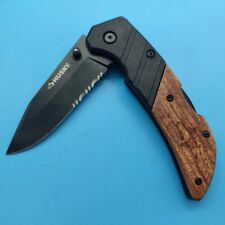 USED Husky Wood Handle Sporting Hunting Combination Blade Pocket Knife 530c picture