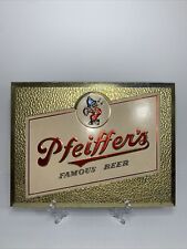 VINTAGE PFEIFFER'S FAMOUS BEER FOIL OVER COMPOSITION SIGN W/ JOHHNY PFEIFFER picture