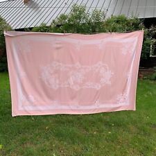 1960s Pink Damask 100 X 64 Tablecloth 12 Matching Napkins Excellent Condition picture