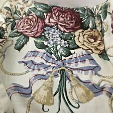 Decorators fabric Jaclyn Nash roses ribbons 1992 #3124  - 2 remnants upholstery picture