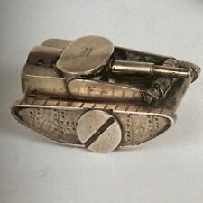 Extremely Rare Silver Cigarette Lighter In The Shape Of A Tank, Circa 1948 picture