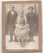 1920 Three girls Studio Felt boots Shoes Fashion Russian CP antique arcade photo picture