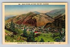 Idaho Springs CO-Colorado, Aerial Showing Clear Creek Canyon Vintage Postcard picture