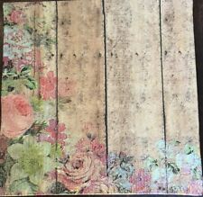 Lot of (3)Paper Lunch Napkins for Decoupage/Mixed Media- Flowers - Antique picture